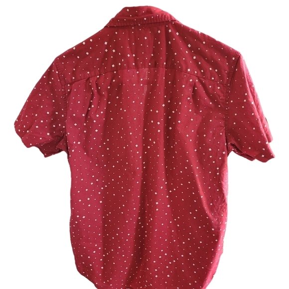 American Eagle red button up shirt sleeve cotton shirt size small - Picture 2 of 3